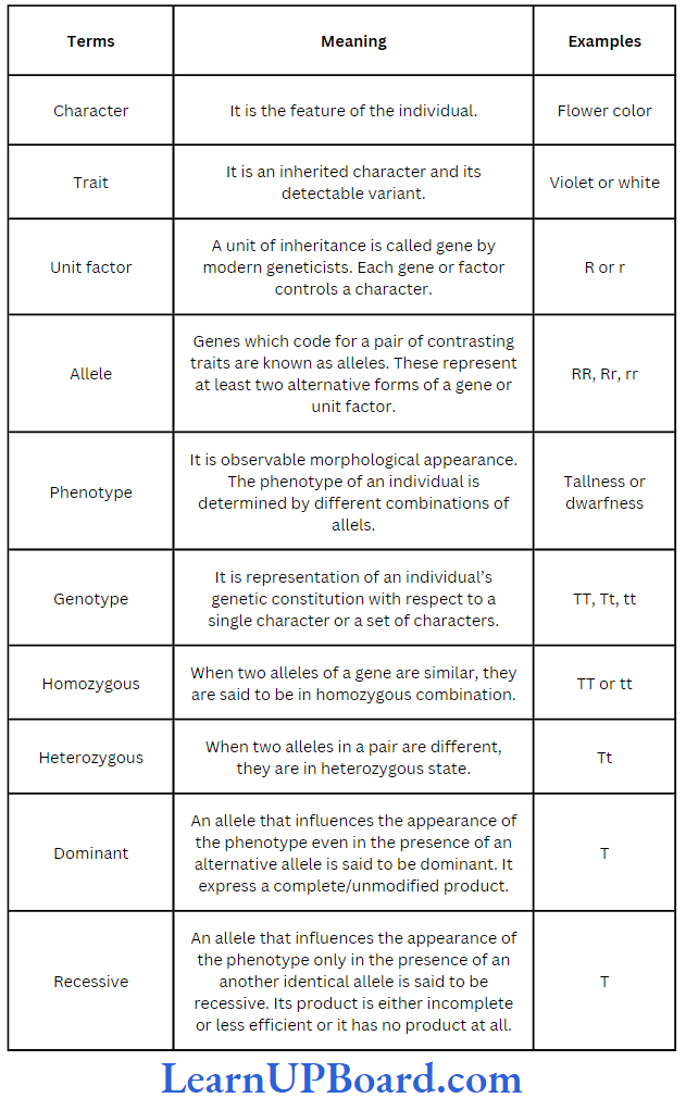 NEET Biology Principles Of Inheritance And Variation Genetic Terms And Symbols