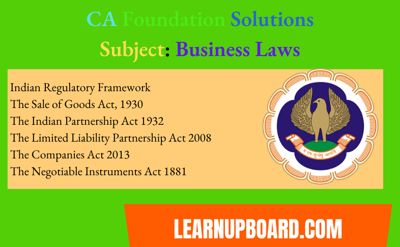 CA Foundation Solutions For Business Laws