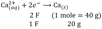 Electrochemistry faraday Calcium