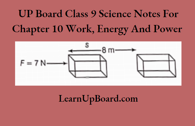 UP Board Class 9 Science Notes For Chapter 10 Work, Energy And Power The Force Act On The Object