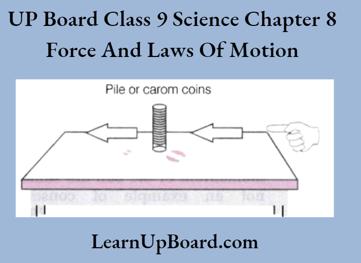 UP Board Class 9 Science Notes For Chapter 8 Force And Laws Of Motion The Pile Of Similar Carom Coins On A Table